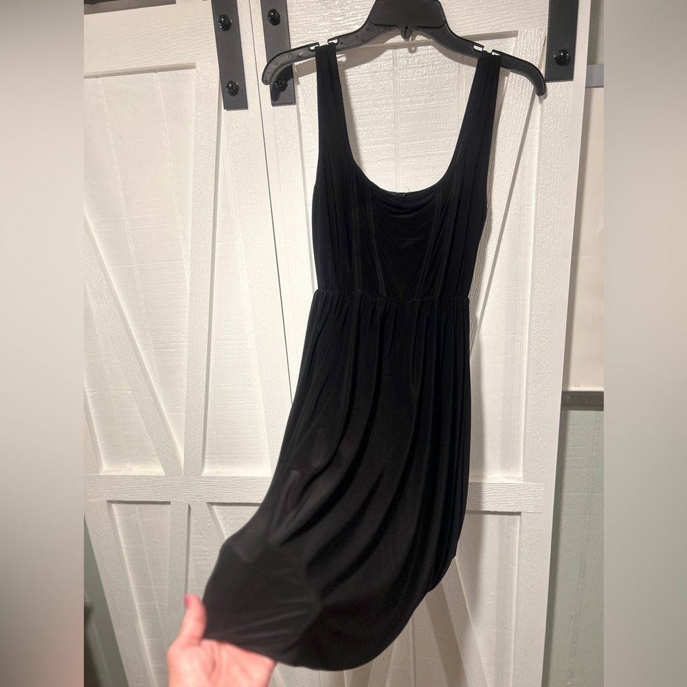 Caution To The Wind Black Bubble Hem Fit & Flair Dress